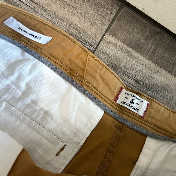Jack & Jones Slim/Macro Shorts Mens XL tan casual chino shorts - Picture 3 of 6
